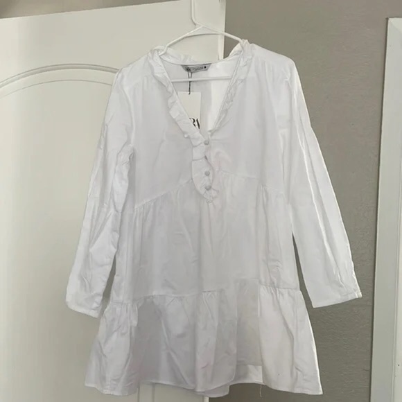 Zara TIERED OXFORD DRESS - Picture 10 of 15